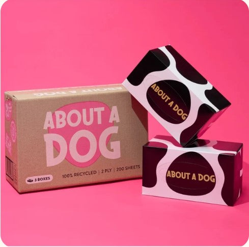 About A Dog Recycled Tissues 200 Sheet - 3pk