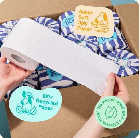 About A Dog Premium Recycled Toilet Paper - 24 Rolls
