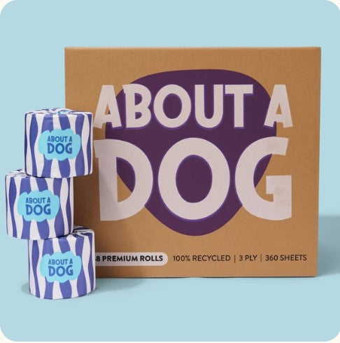 About A Dog Premium Recycled Toilet Paper - 24 Rolls