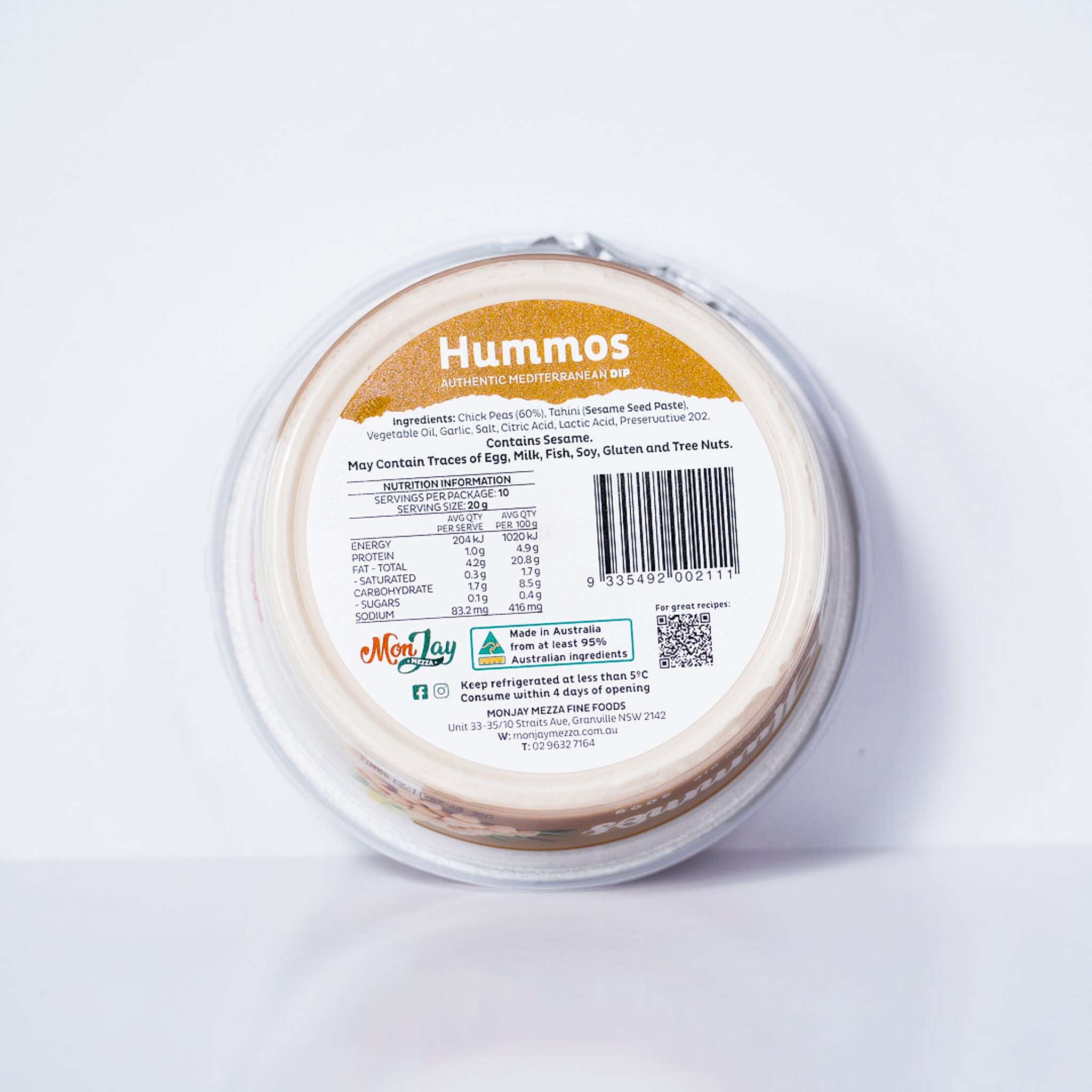 Dip – Hummos By Monjay Mezza 200g