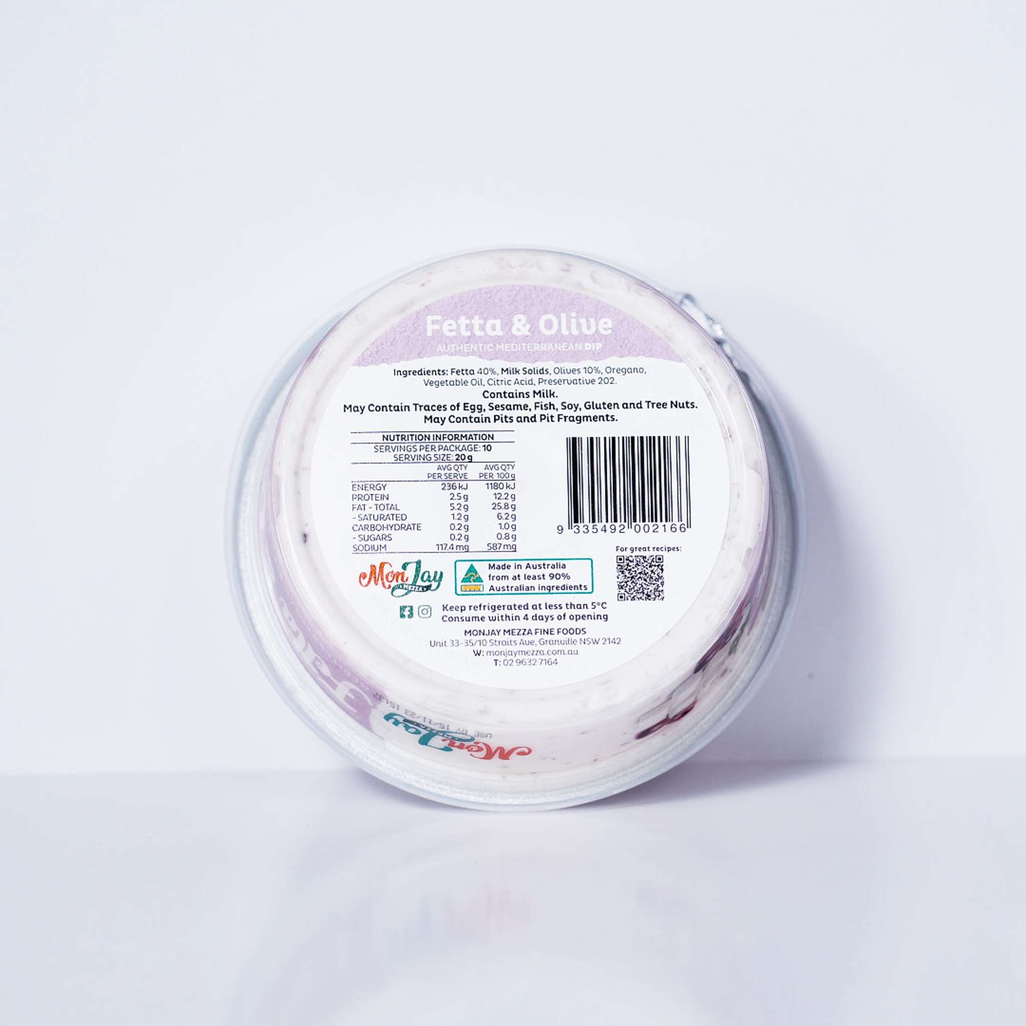 Dip – Fetta & Olive By Monjay Mezza 200g