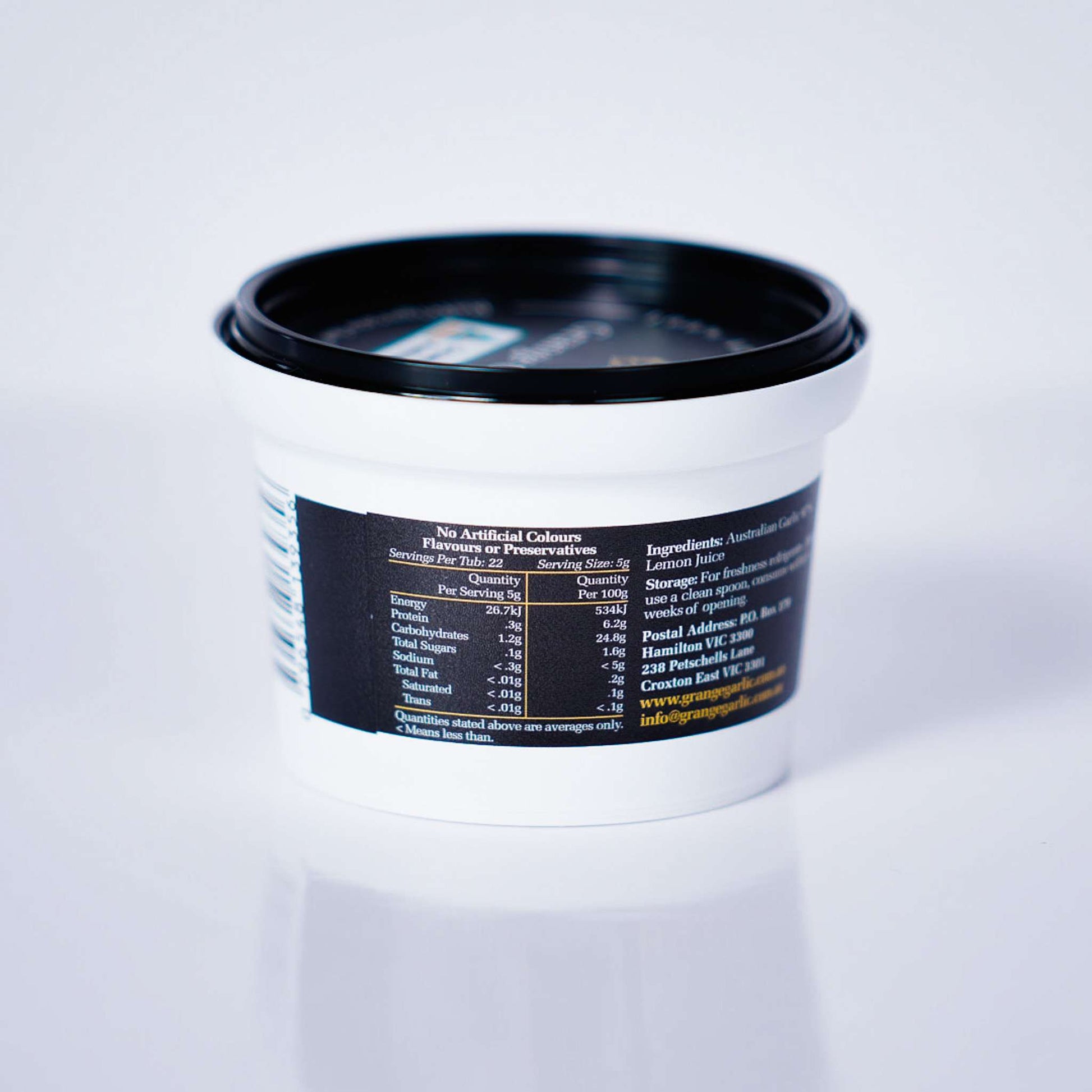 Garlic Mince – 100% Made With Fresh Australian Garlic By Grange Garlic Co.- 110g Tub