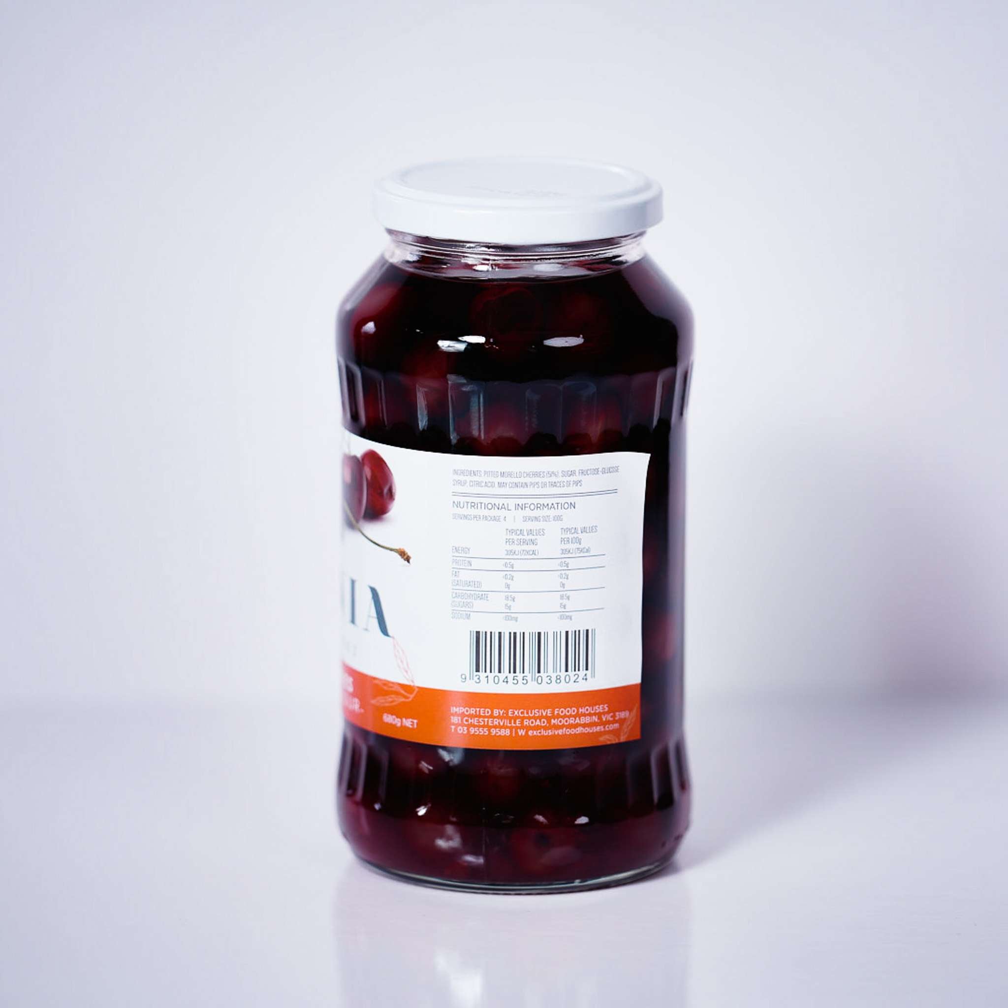 Cherries – Sour Cherries Pitted By Tania 680g Jar