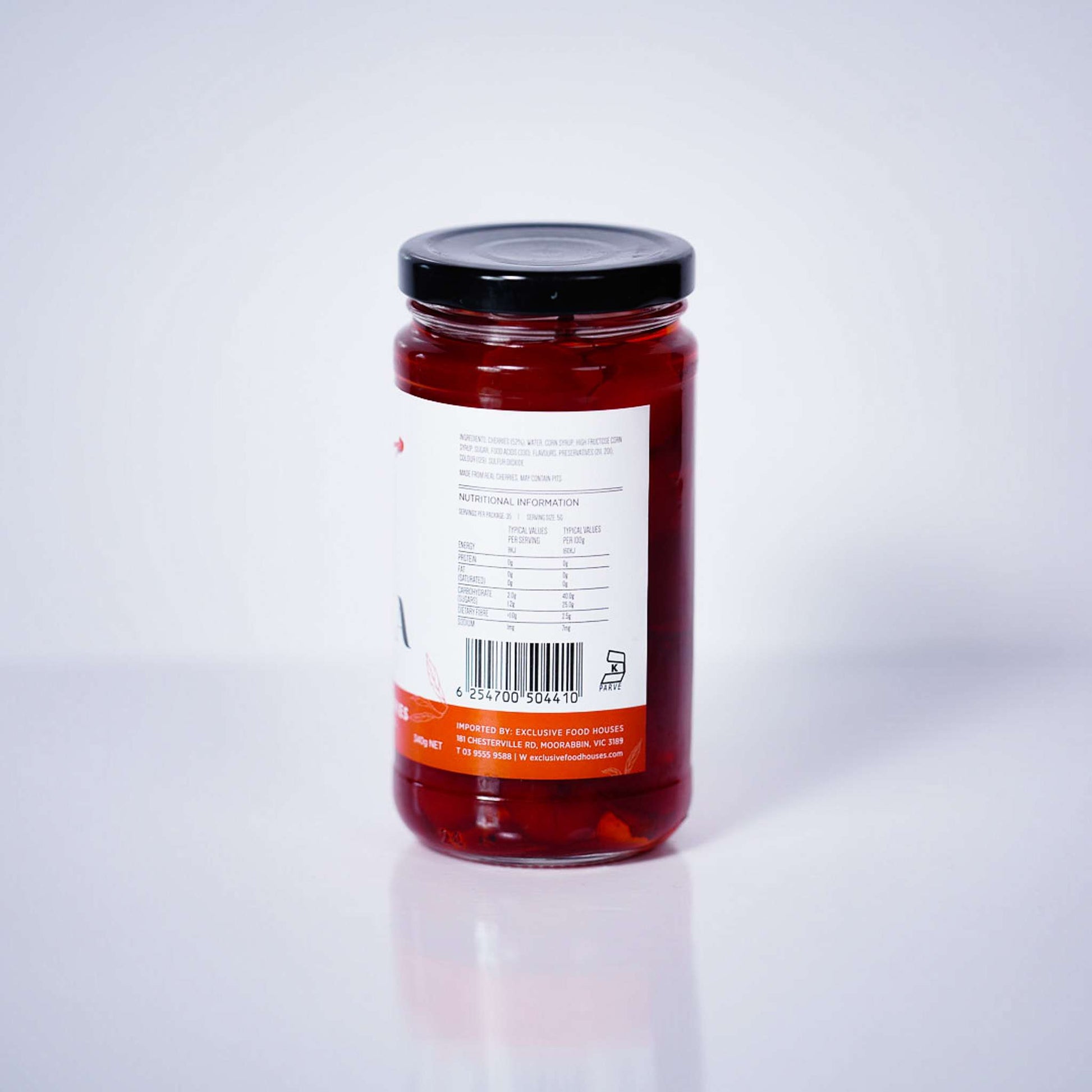 Cherries – Maraschino Red With Stem – 340g Jar