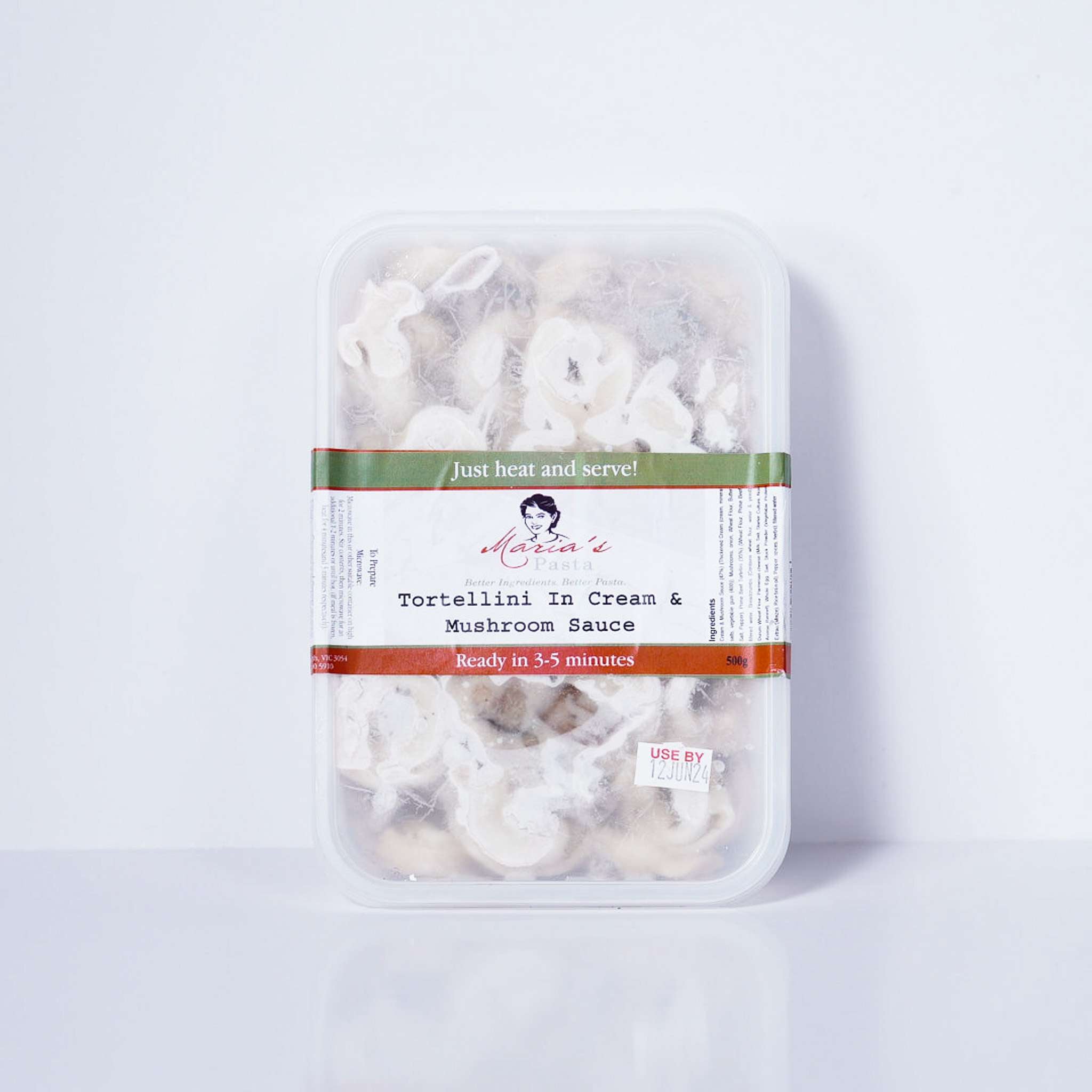 Tortellini In Cream And Mushroom Sauce 500g By Maria’s Pasta