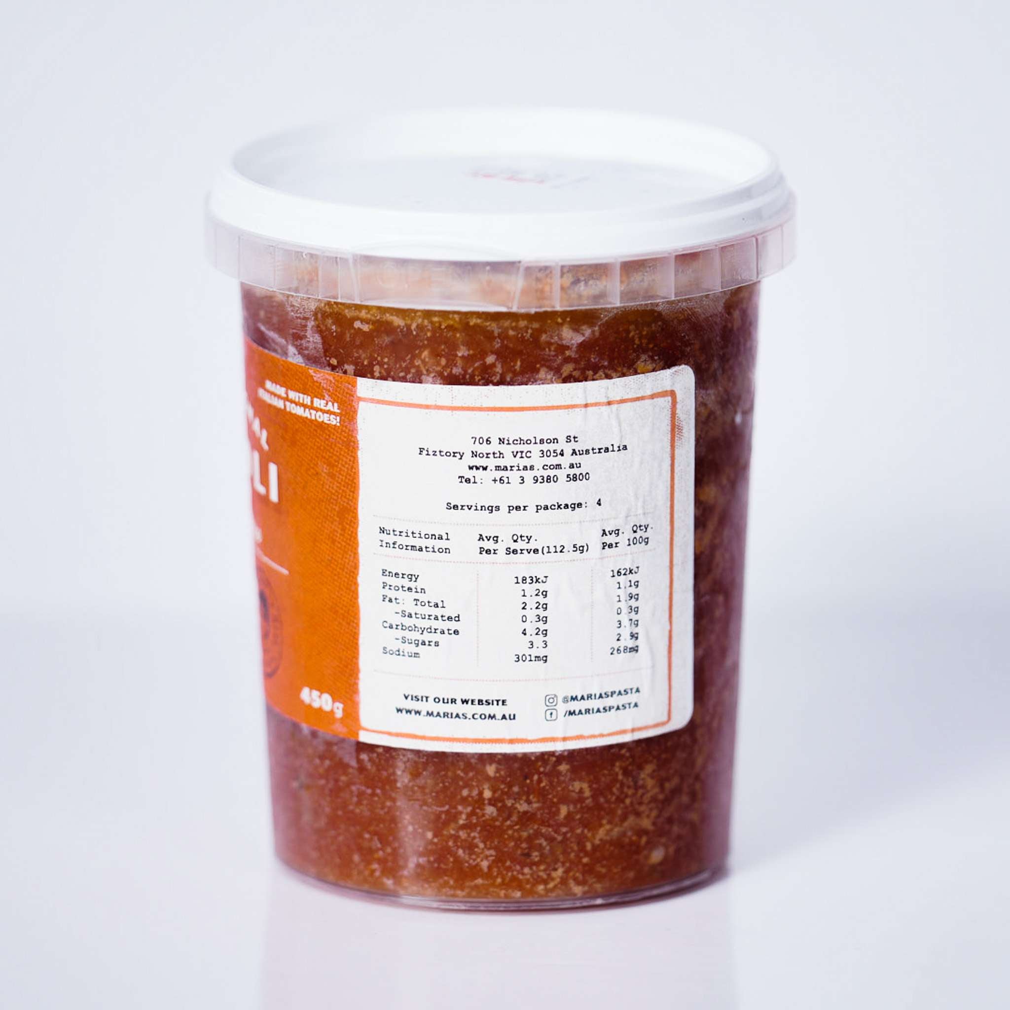 Traditional Napoli Sauce 450g By Maria’s Pasta