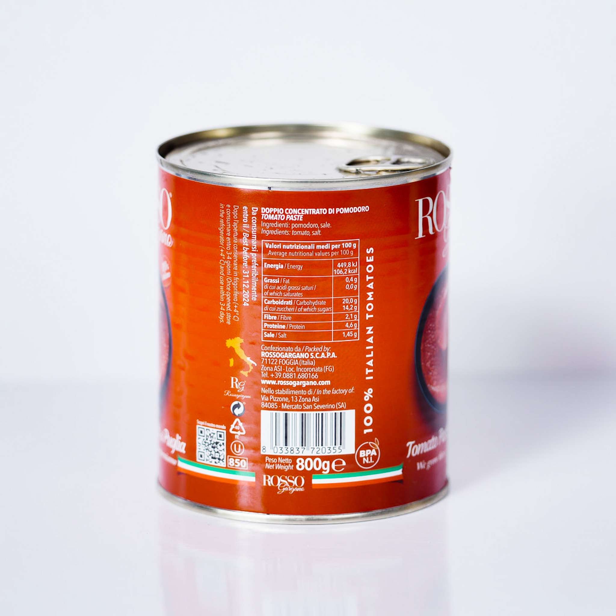 Tomato – Paste Double Concentrate Di Puglia – By Rosso Gargano 800g