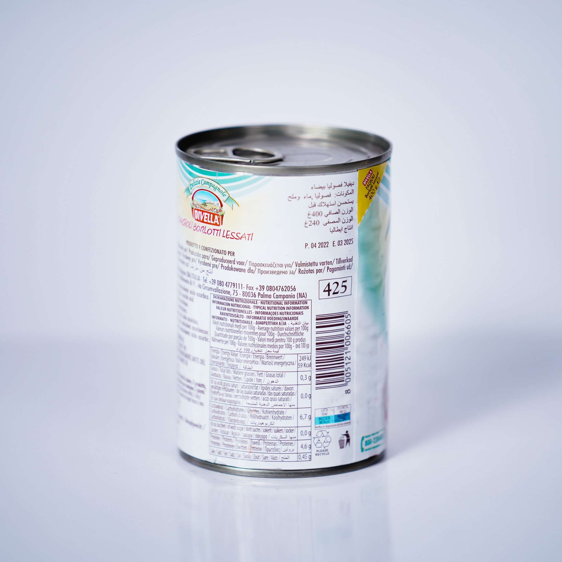 Beans – Borlotti/Fagioli Divella 400g Can