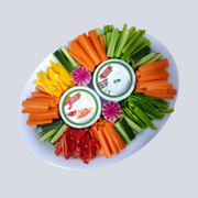 Vegetable Platter WITH 2x DIPS – (Crudités) Sticks/Batons ｜ Medium