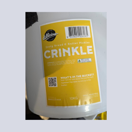 Pickles Crinkle Cut – Zesty Bread & Butter ｜ 10kg Bucket