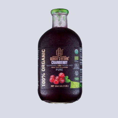 Juice – Cranberry ORGANIC 100% Cold Pressed by Georgia’s Natural | 1L Bottle