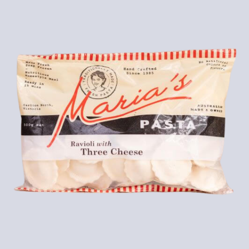 Raviloi – Three Cheese – (Frozen)  By Maria’s Pasta | 500g