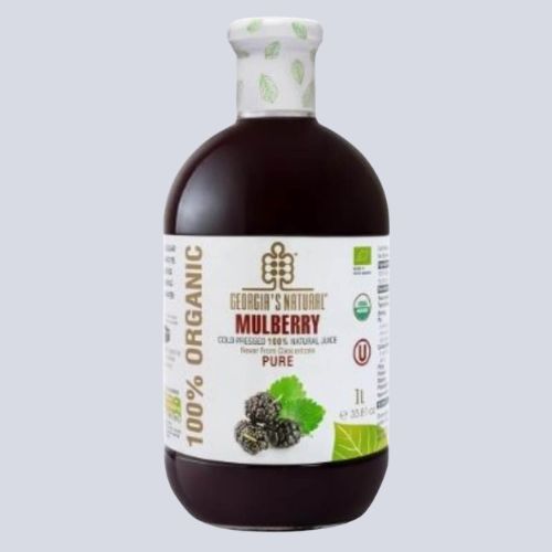 Juice - Mulberry ORGANIC 100% PURE Cold Pressed by Georgia's Natural 1L Bottle