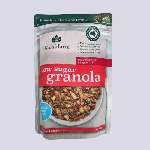 Low Sugar macadamia Raspberry Granola | Brookfarm 400g