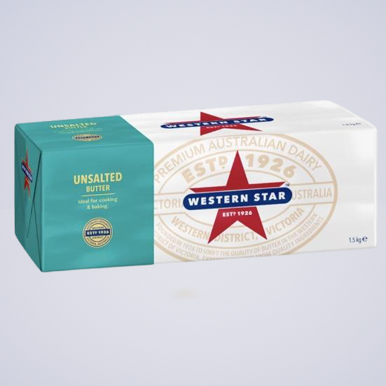 Butter – Unsalted Western Star 1.5kg Block
