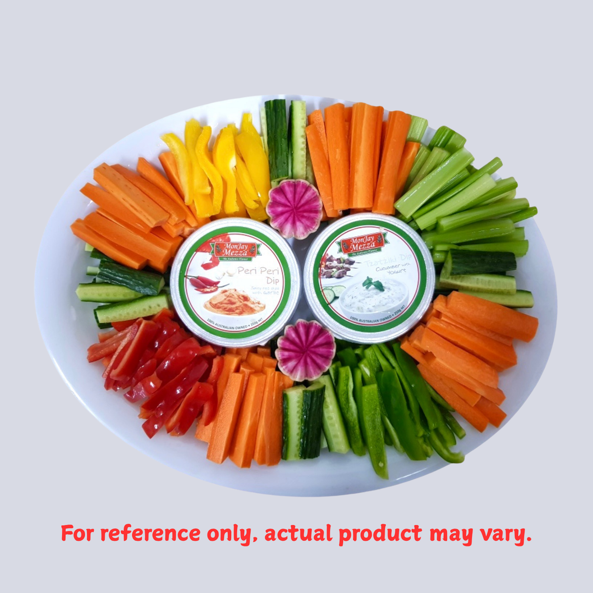 Medium Vegetable Sticks Platter – Crudités with 2 x Dips