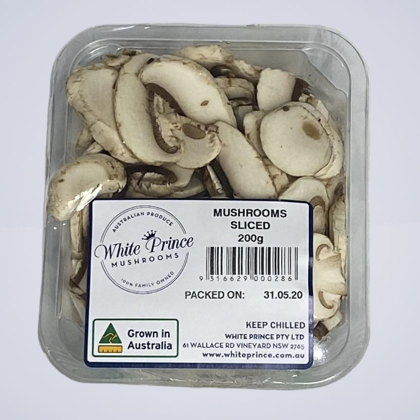Mushroom Cups SLICED – Pre Packed 200g