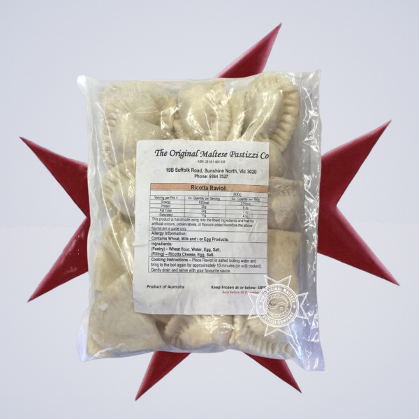 Pasta – Ricotta Ravioli Frozen 800g Packet