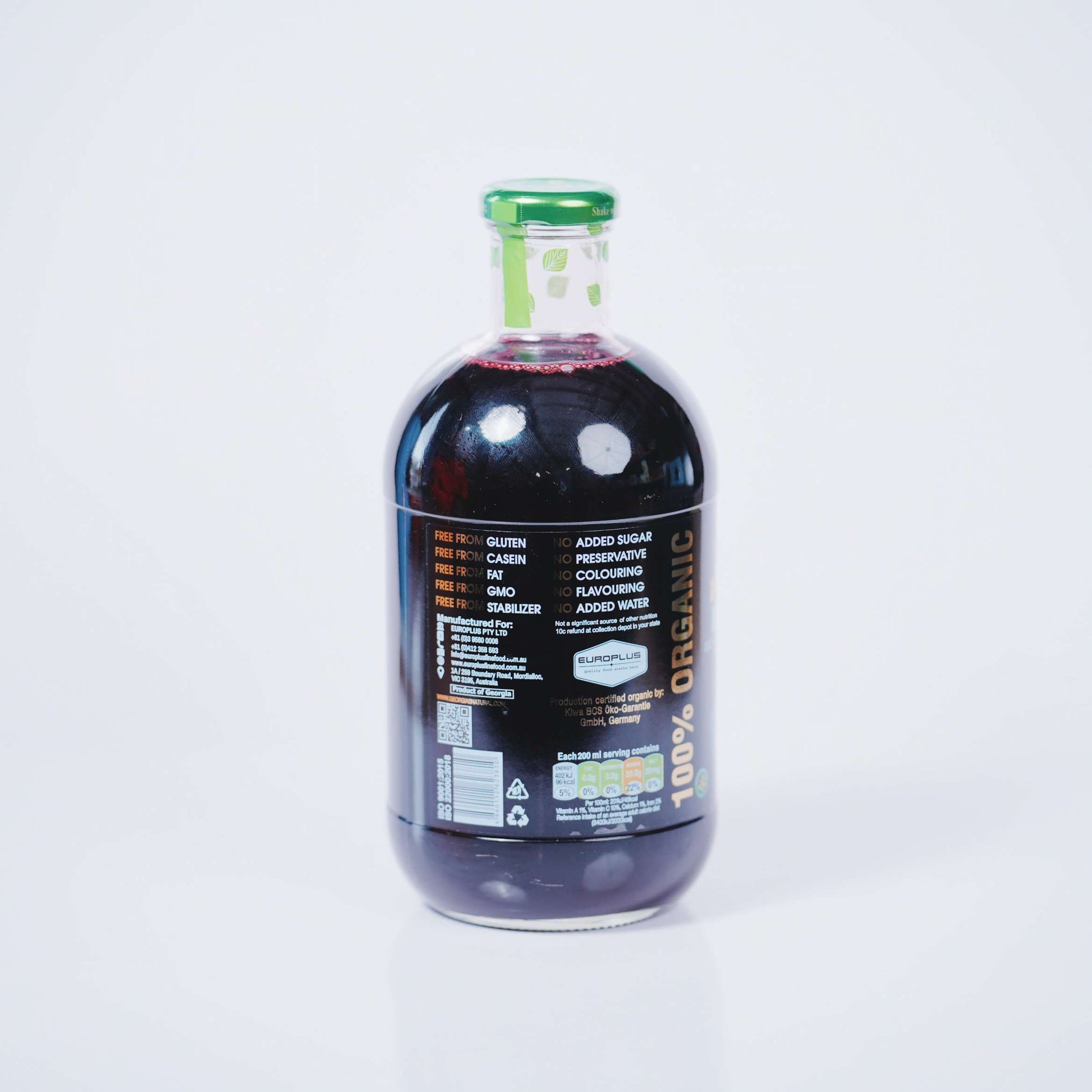 Juice – Blueberry ORGANIC 100% Cold Pressed By Georgia’s Natural｜ 1L Bottle