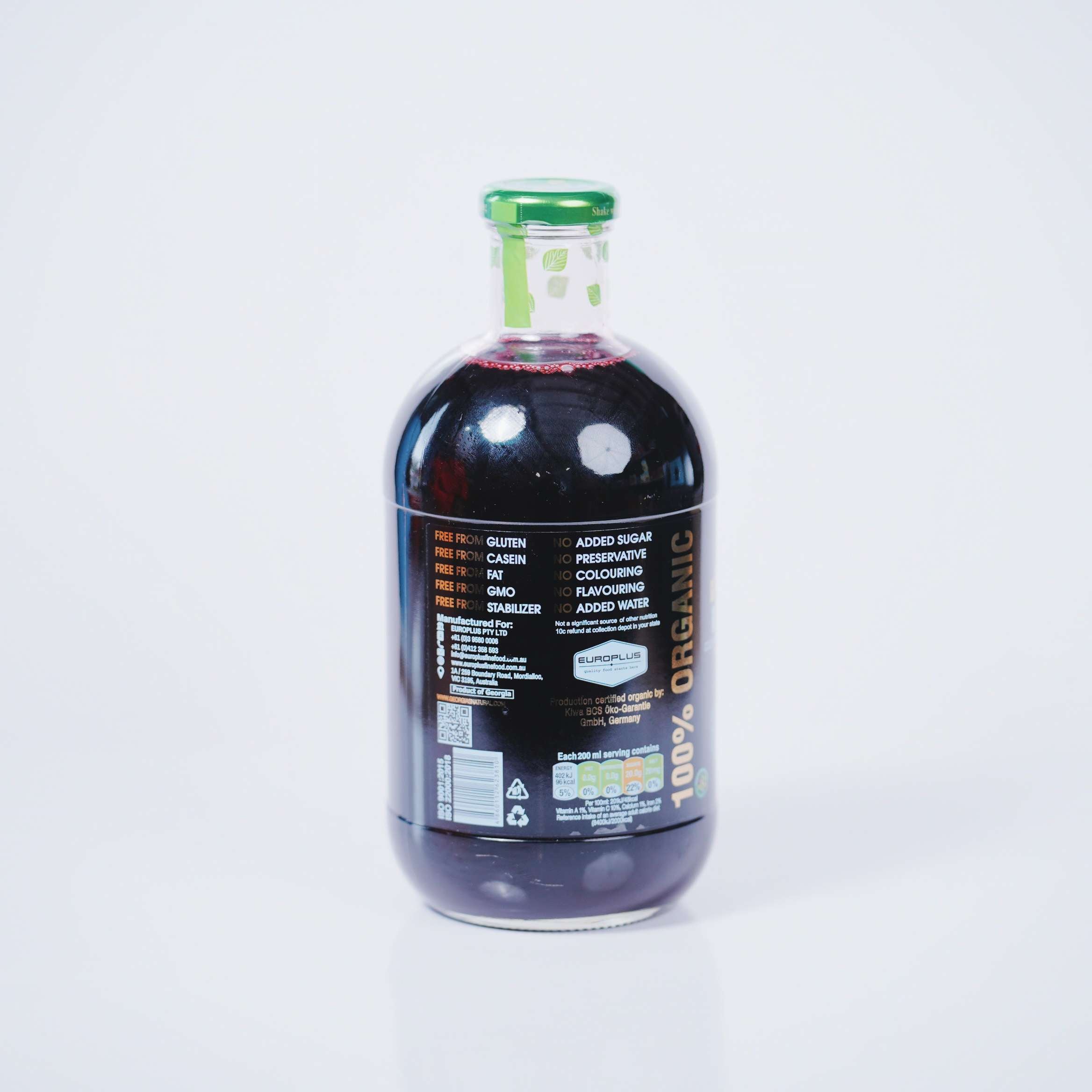Juice – Blueberry ORGANIC 100% Cold Pressed By Georgia’s Natural｜ 1L Bottle