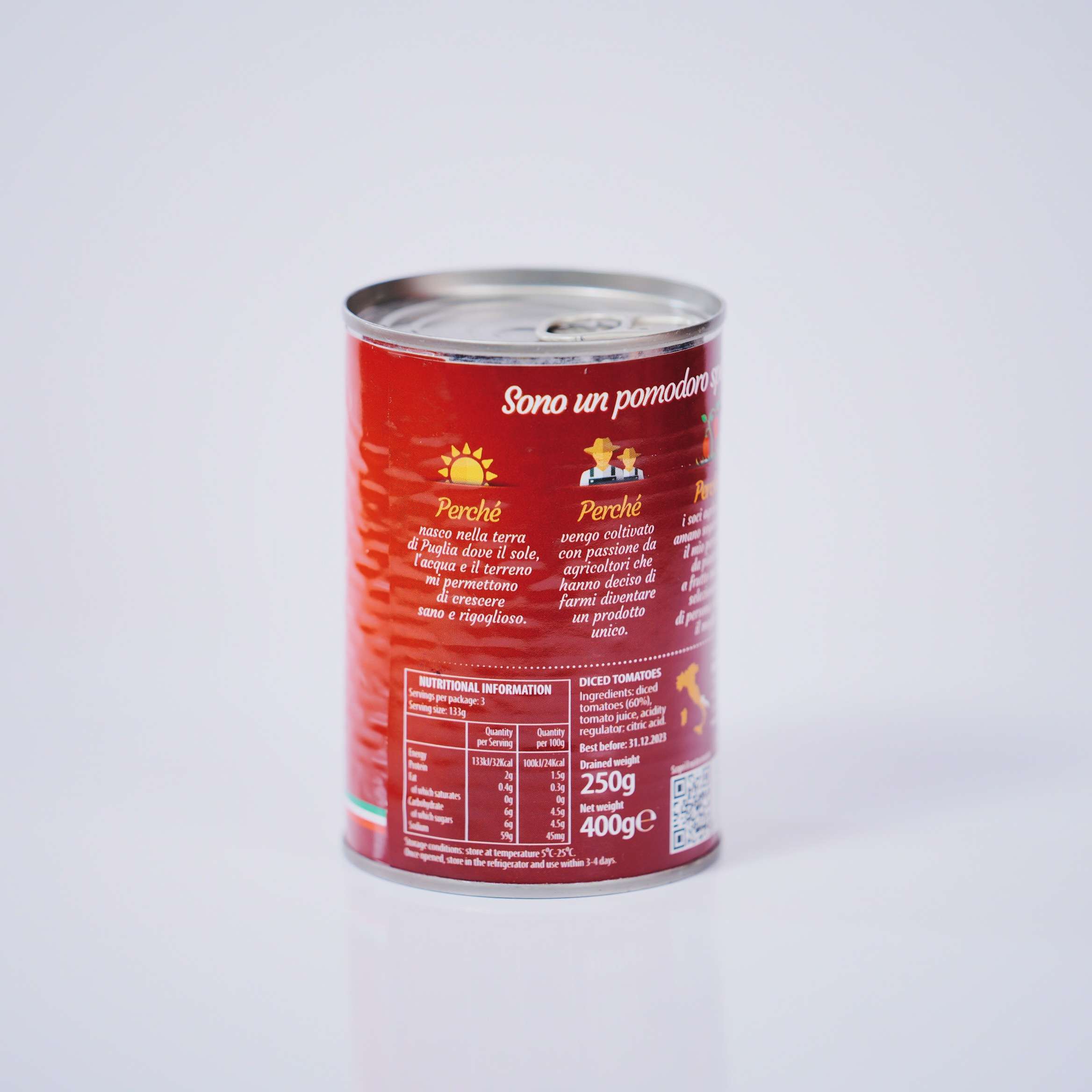 Tomato – Diced / Cubettata Di Puglia – By Rosso Gargano ｜400g