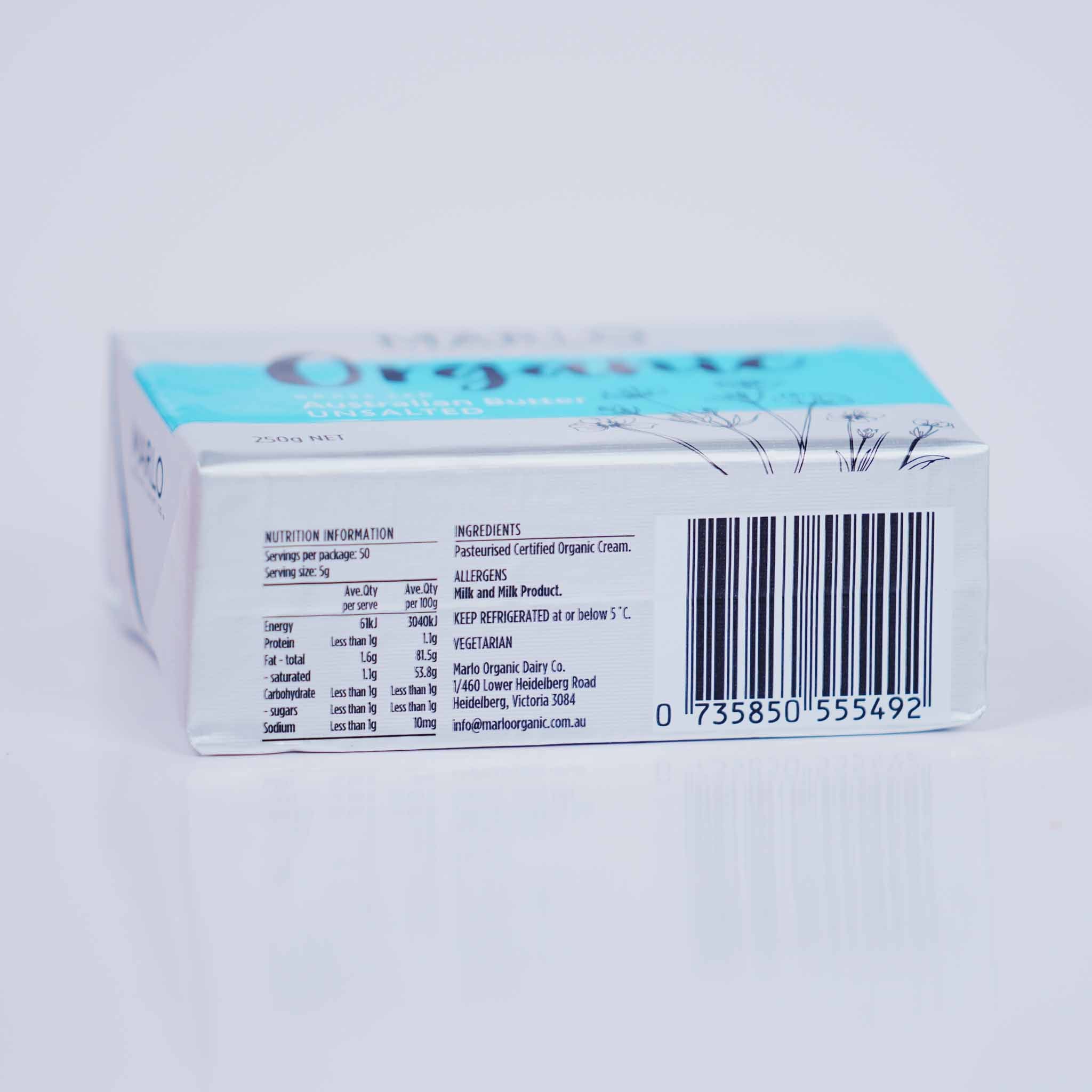 Marlo Organic Unsalted Butter ｜250g