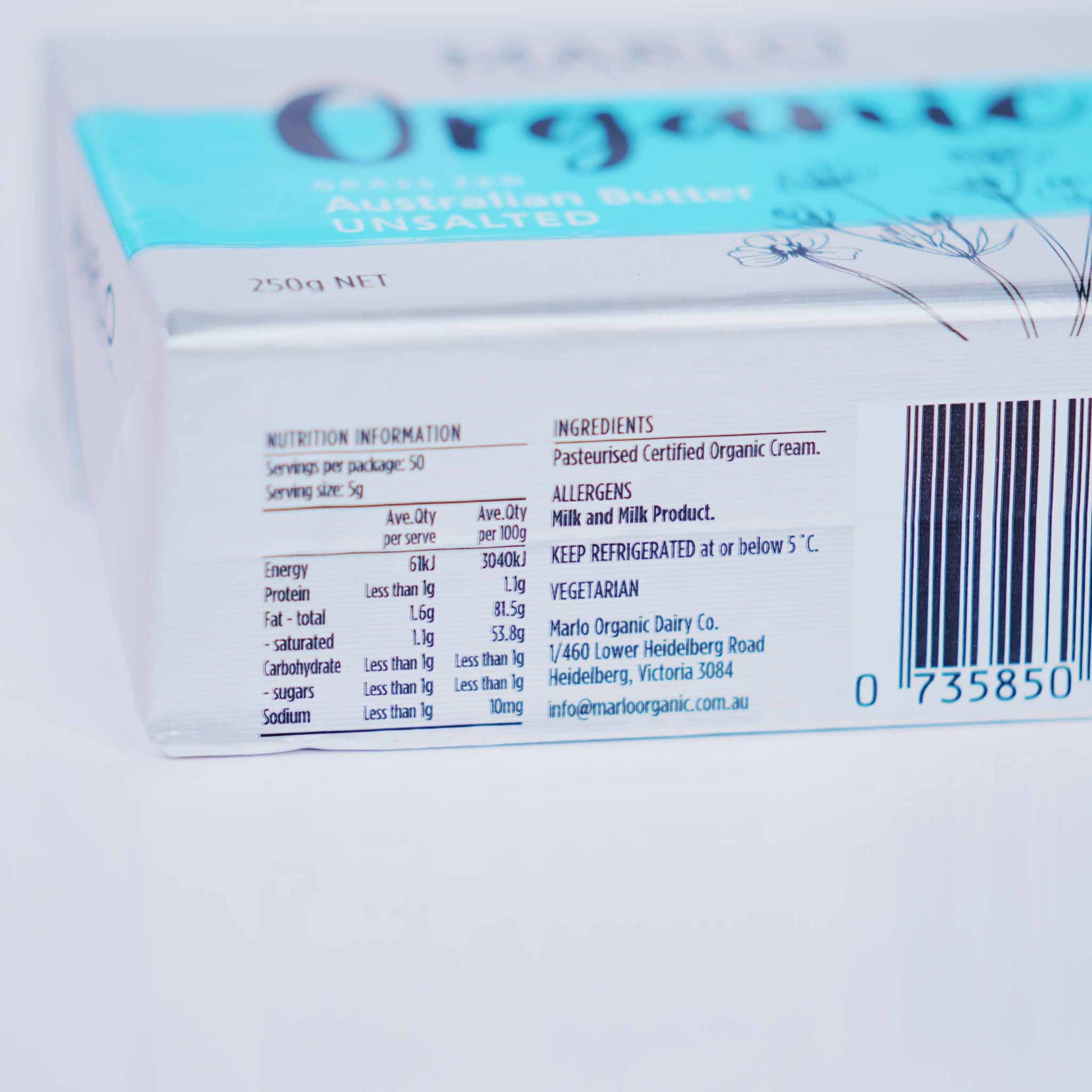 Marlo Organic Unsalted Butter ｜250g