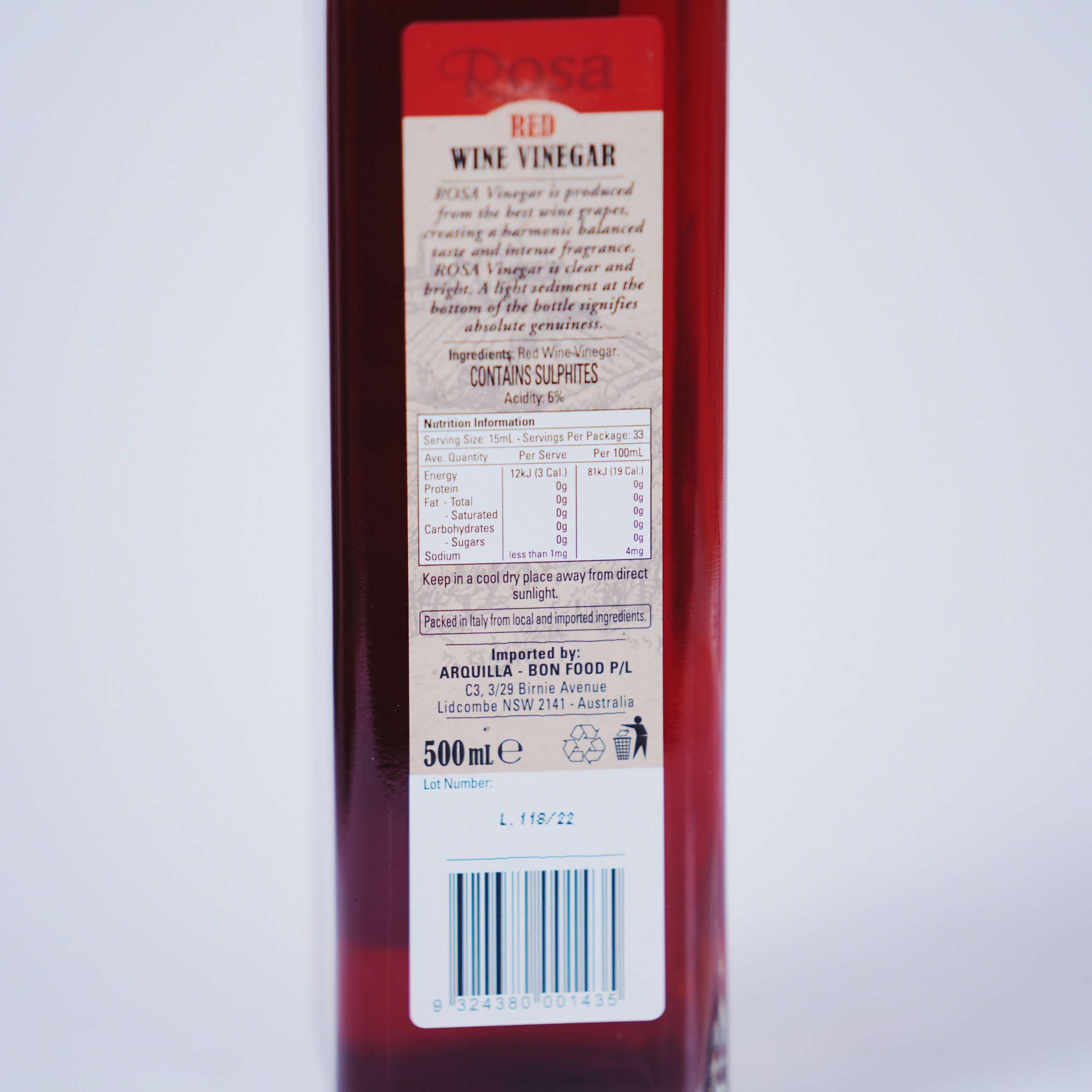 Vinegar – Red Wine By Rosa｜500ml