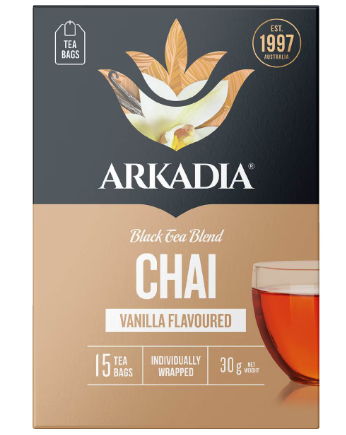 Arkadia Chai Tea Vanilla Tea Bags - 15pk
