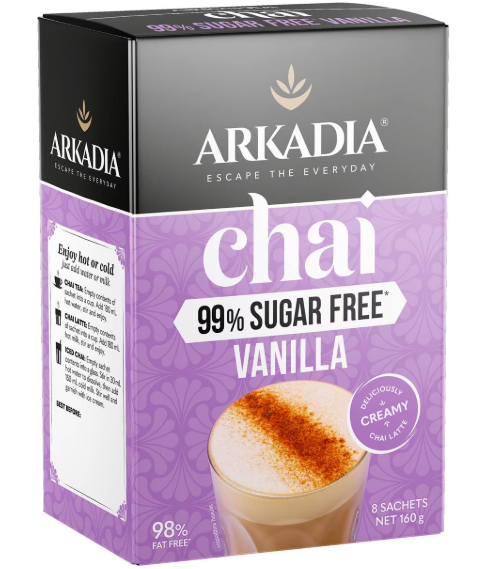 Arkadia Chai Latte Vanilla Sugar Free Sachets -8pk
