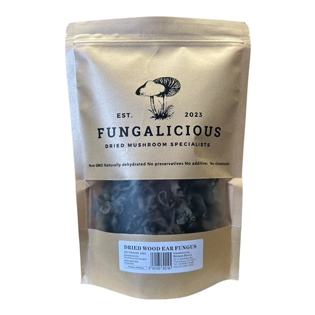 Dried Black Fungus / Wood Ear Mushrooms Fungalicious 200g